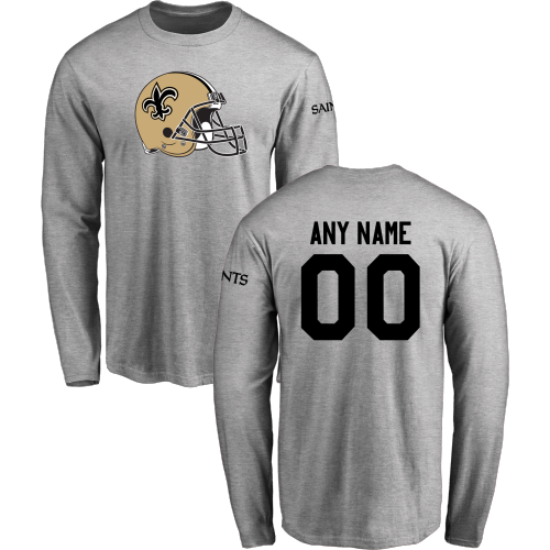 Men New Orleans Saints Design-Your-Own Long Sleeve Custom NFL T-Shirt->->Sports Accessory